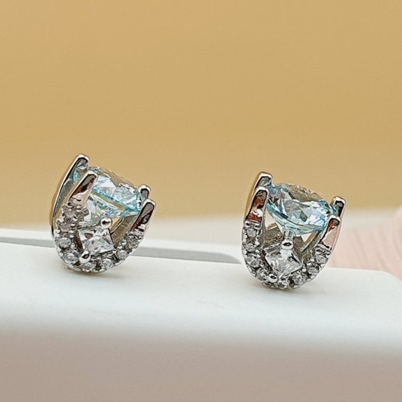 "Birthstone S925 Sterling Silver CZ Stud Earrings for Women/Girl, US19251042 - Picture 5 of 15